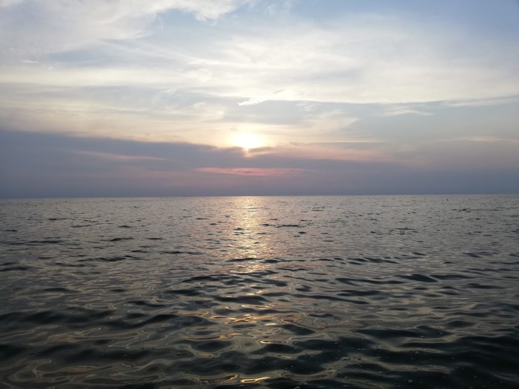 Baltic Sea landscape with rising sea level data