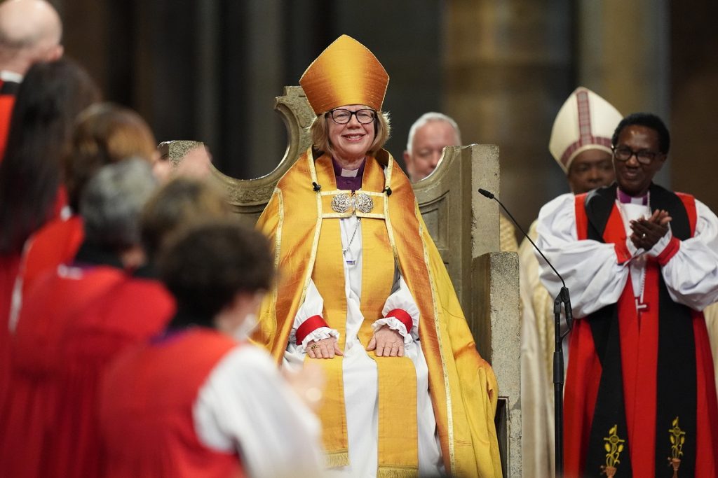 Archbishop of Canterbury Sarah Mullally at cathedral