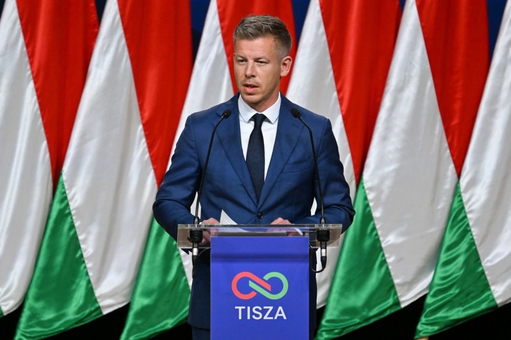 Peter Magyar celebrates Hungary elections victory